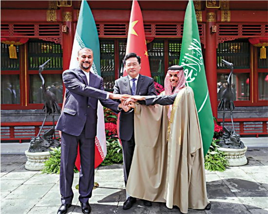 天顺注册：﻿沙特伊朗外长在京会晤 宣布两国复交